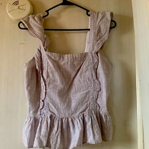 Cute striped pink and blue shirt size M Jeyoza